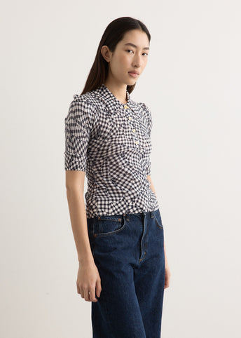 Sheer Cotton Printed Polo
