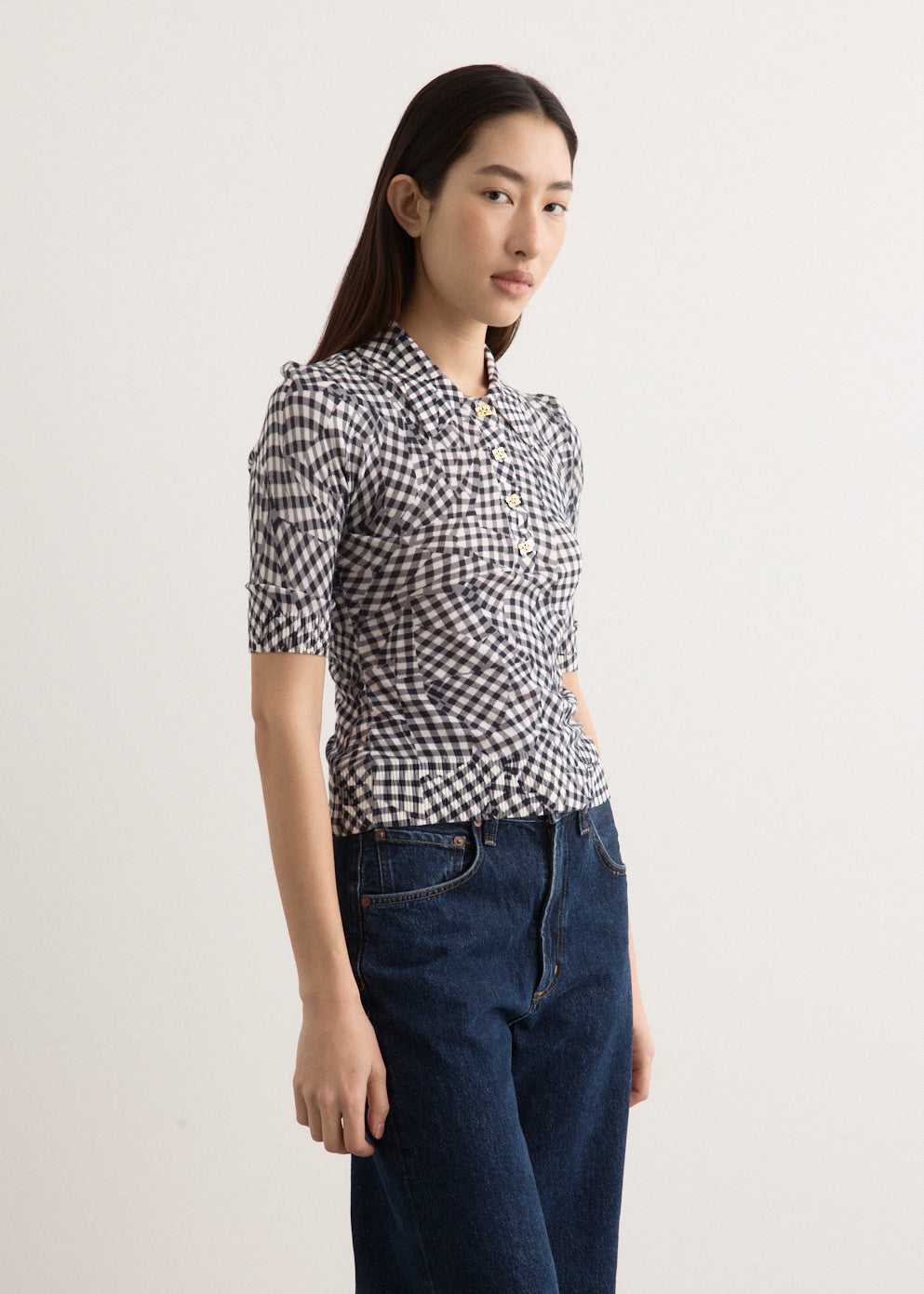 Sheer Cotton Printed Polo