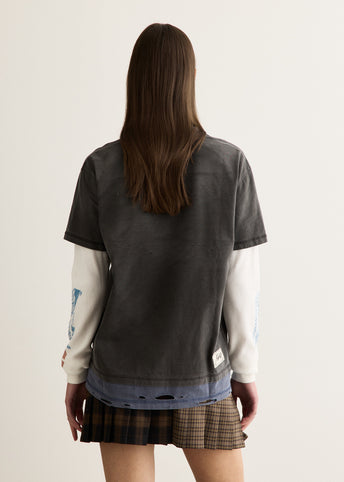 Distress Layered Long Sleeve T-Shirt