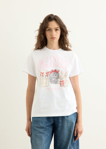 Basic Cotton Jersey Cute Animals T-Shirt