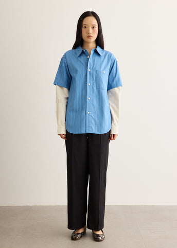 Sleeve Layered Stripe Shirt
