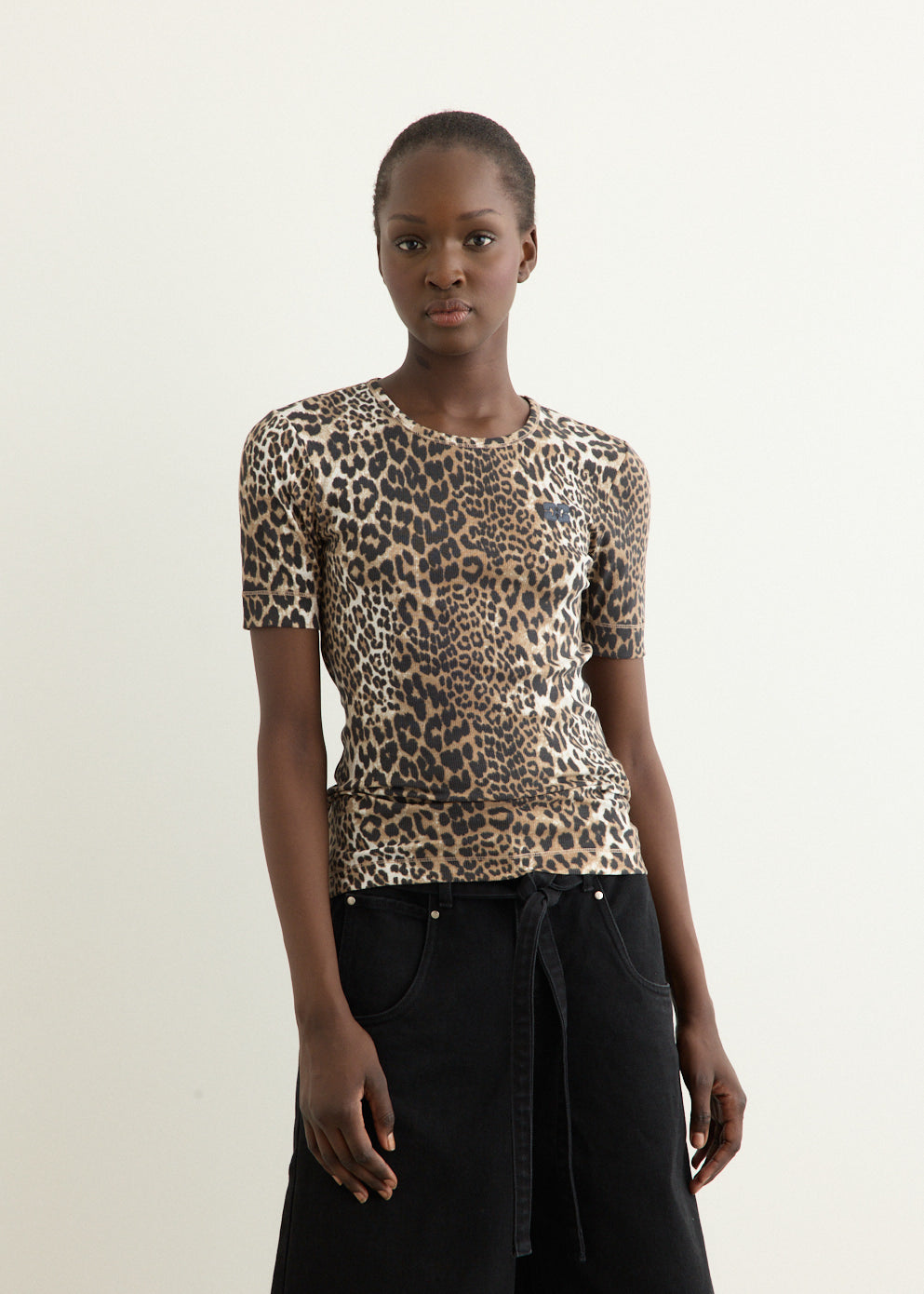 Soft Cotton Rib Short Sleeve T-Shirt