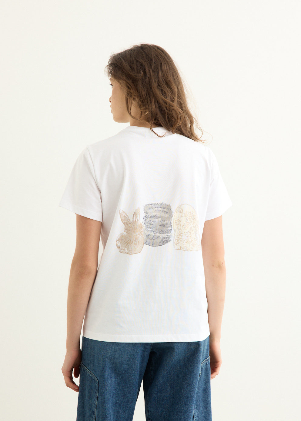 Basic Cotton Jersey Cute Animals T-Shirt