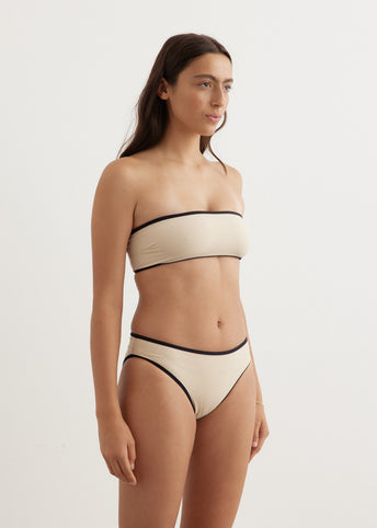 Stripe Edge Strapless Bikini Top