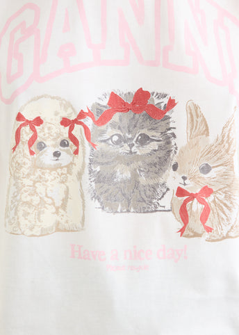 Basic Cotton Jersey Cute Animals T-Shirt