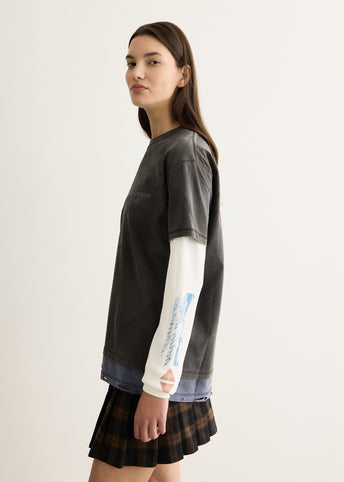 Distress Layered Long Sleeve T-Shirt