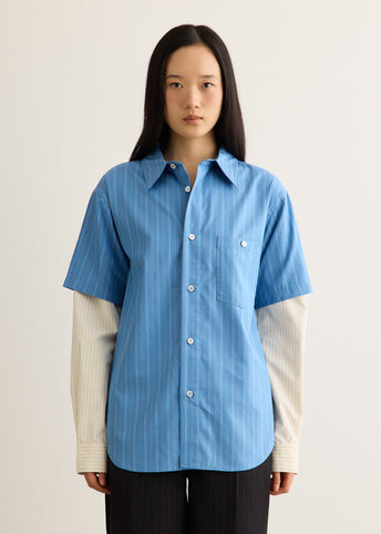 Sleeve Layered Stripe Shirt