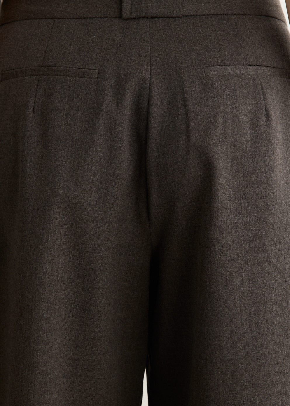 Wool Pleat Loop Shorts