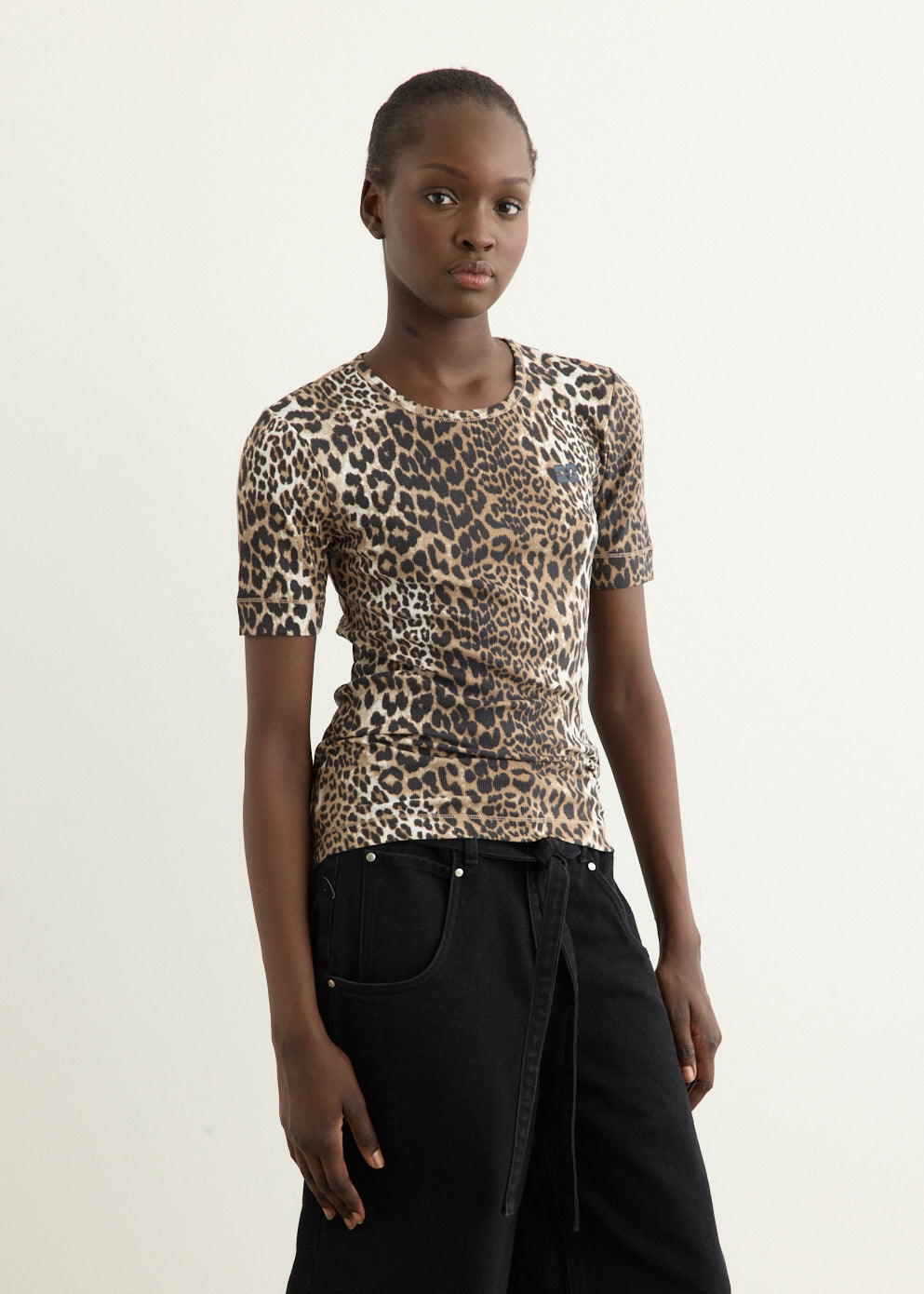 Soft Cotton Rib Short Sleeve T-Shirt