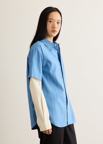 Sleeve Layered Stripe Shirt