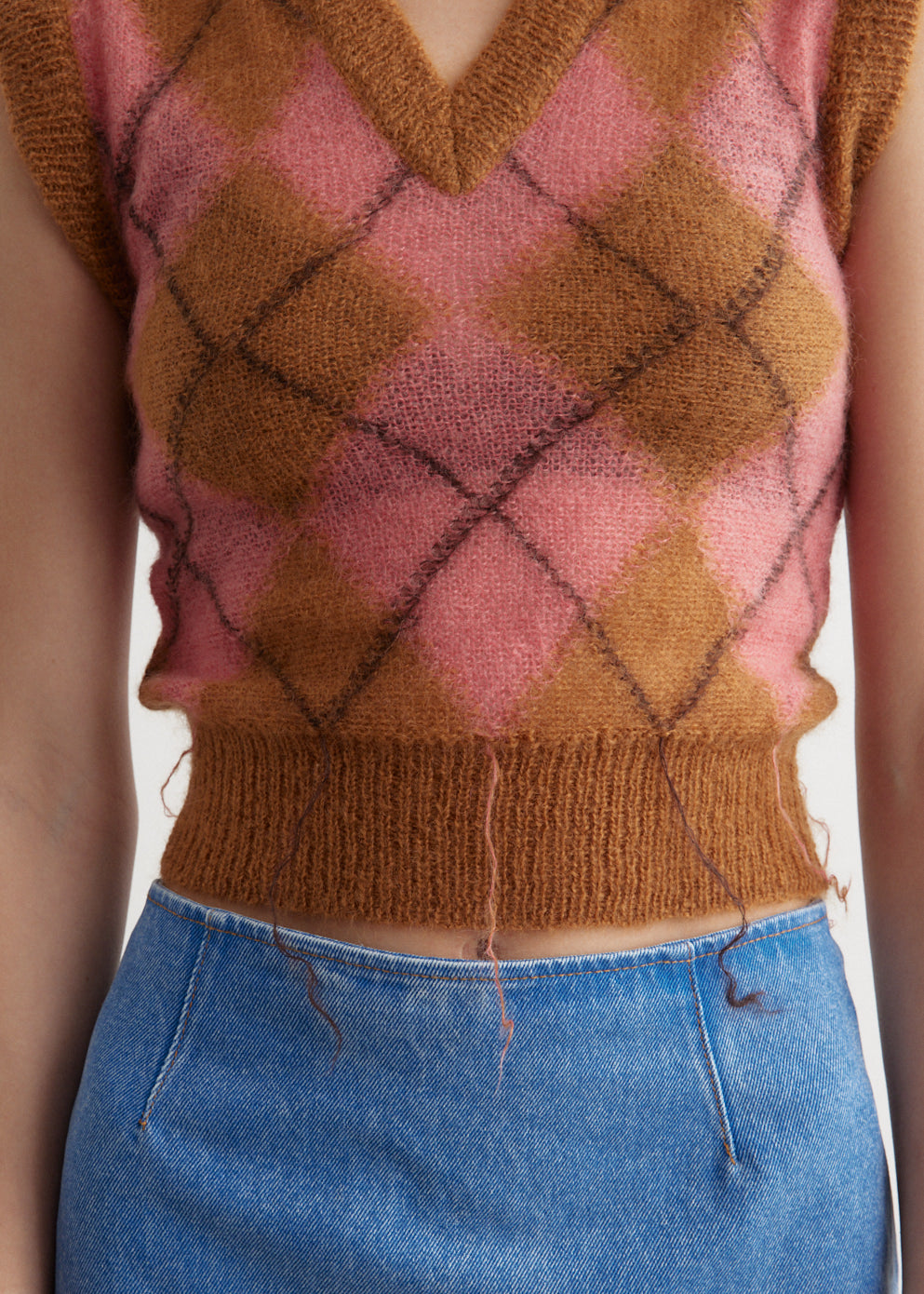 Argyle Light Mohair V-Neck Sweater Vest Argyle Light Mohair V-Neck Sweater Vest