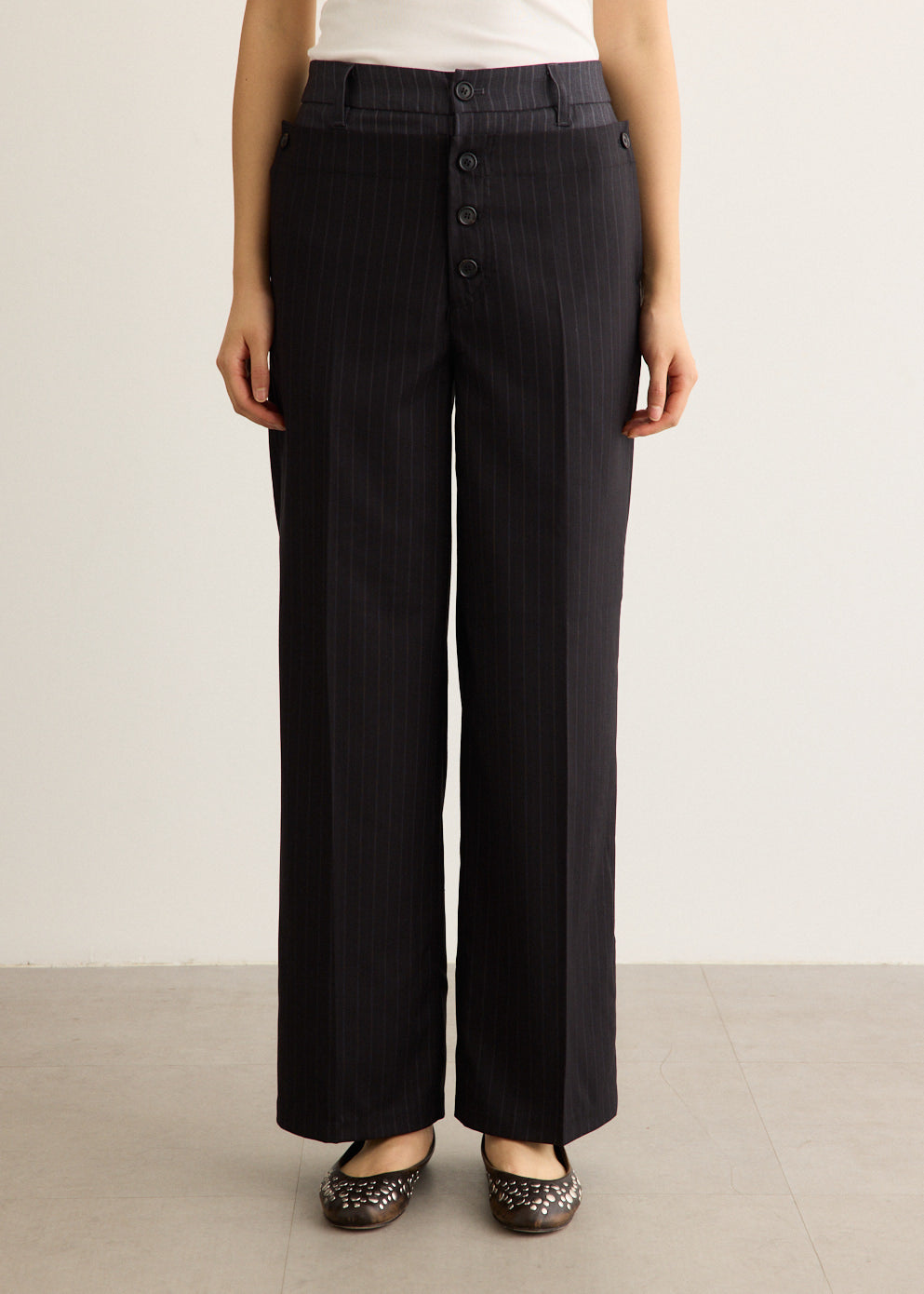 Button-Fold Trousers