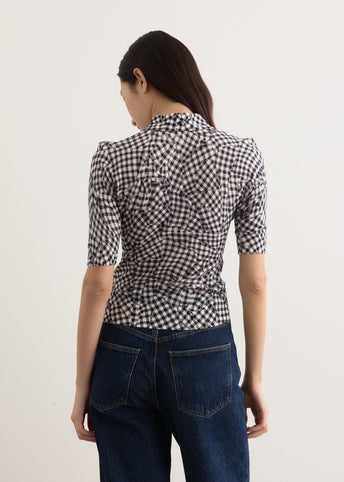 Sheer Cotton Printed Polo