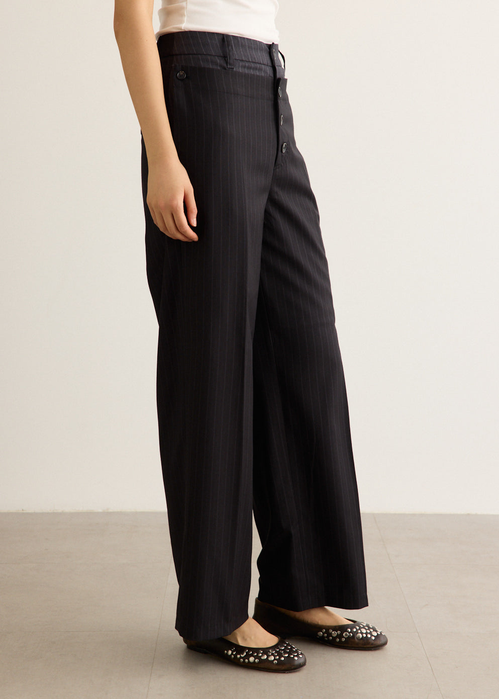 Button-Fold Trousers