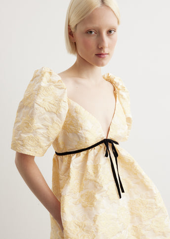 Botanical Jacquard Mini Dress