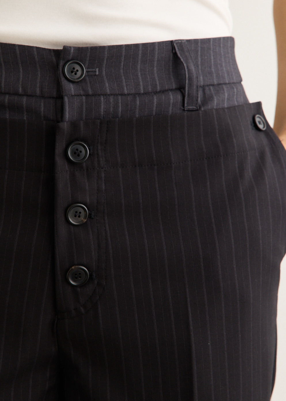 Button-Fold Trousers