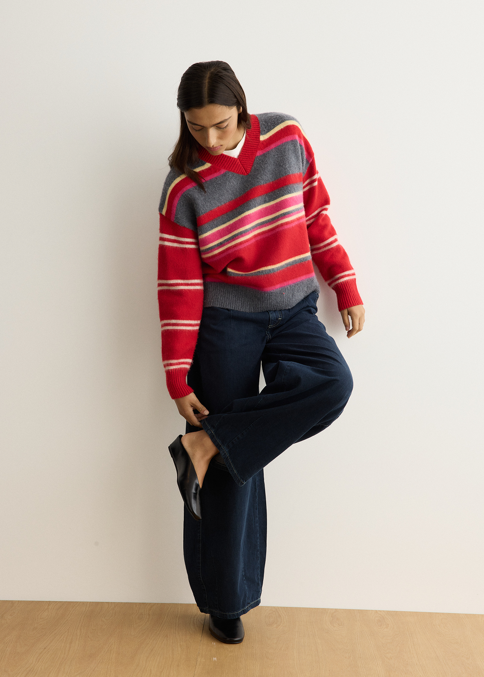 Rene Merino Wool V-Neck Jumper