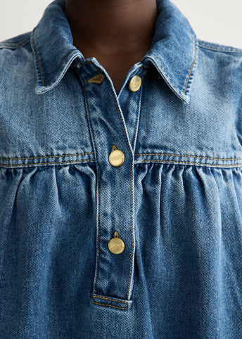 Denim Ruffle Top