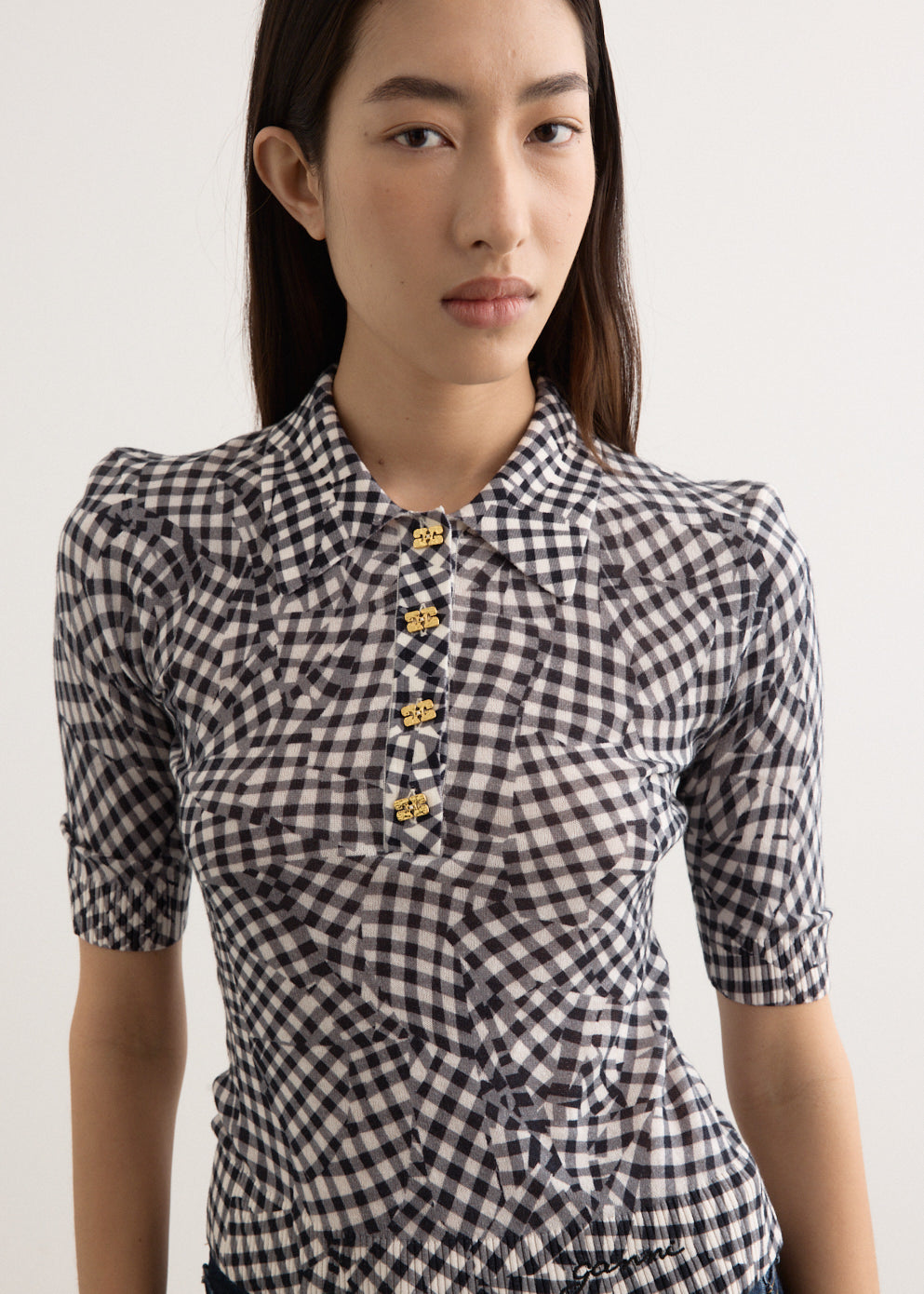 Sheer Cotton Printed Polo
