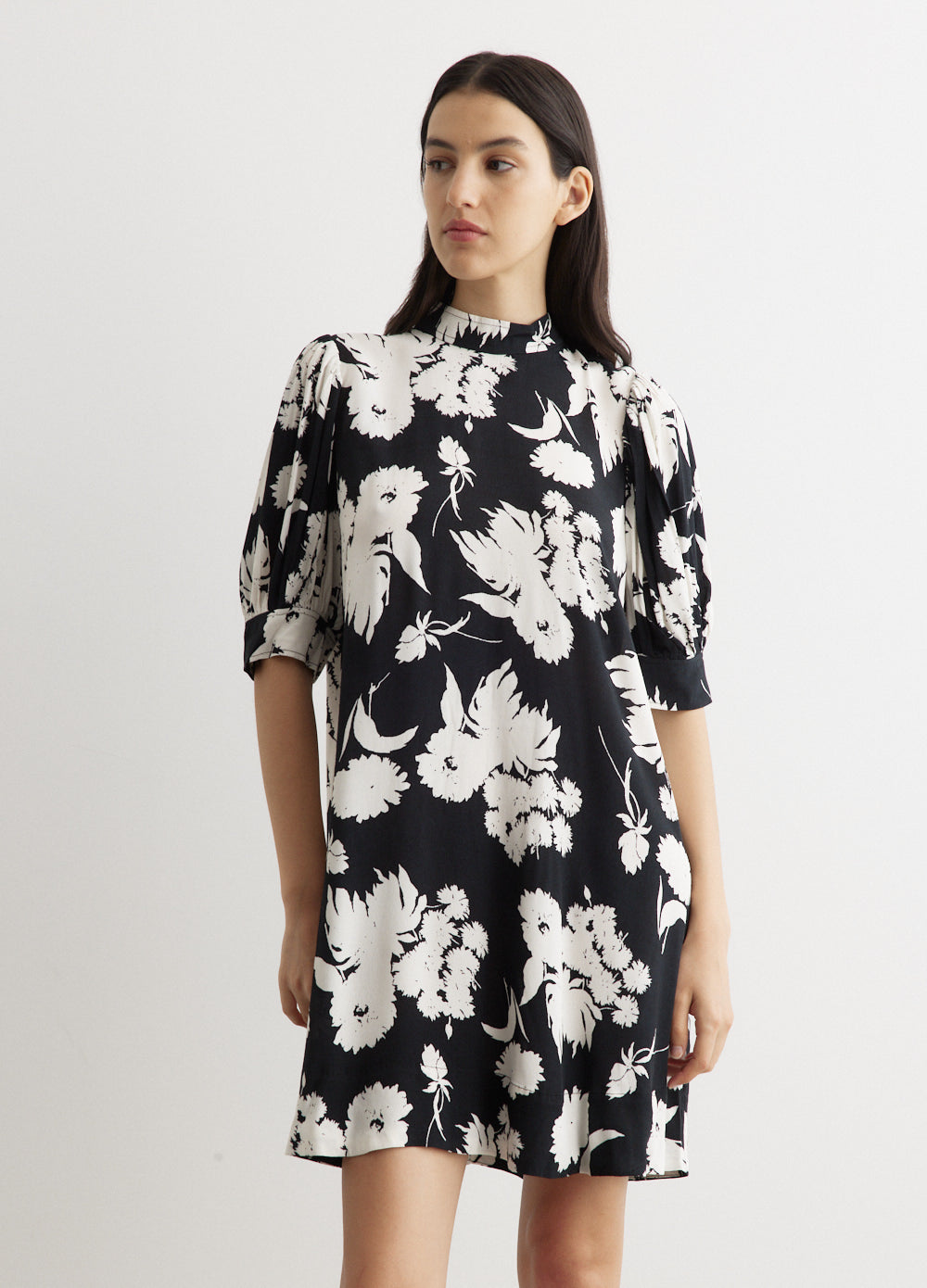 Printed Crepe Mini Dress