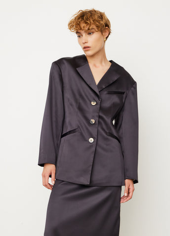 Double Satin Fitted Blazer