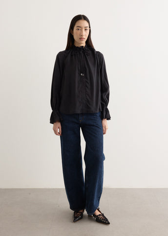 Fluid Cupro Tie String Shirt