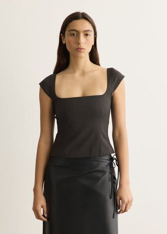 Wool Cap Sleeve Top