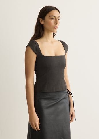 Wool Cap Sleeve Top
