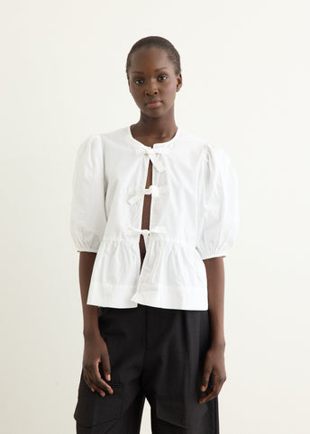 Cotton Poplin Peplum Blouse