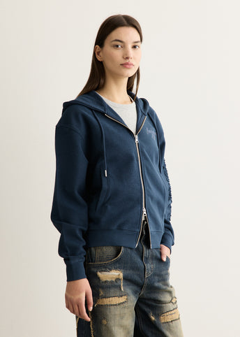 Unisex Patchword Liquid Logo Hood Zip-Up Sweatshirt