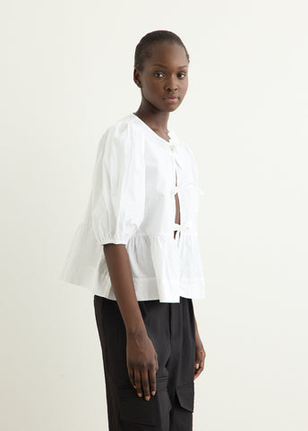 Cotton Poplin Peplum Blouse