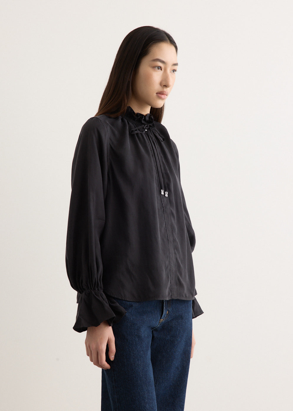 Fluid Cupro Tie String Shirt