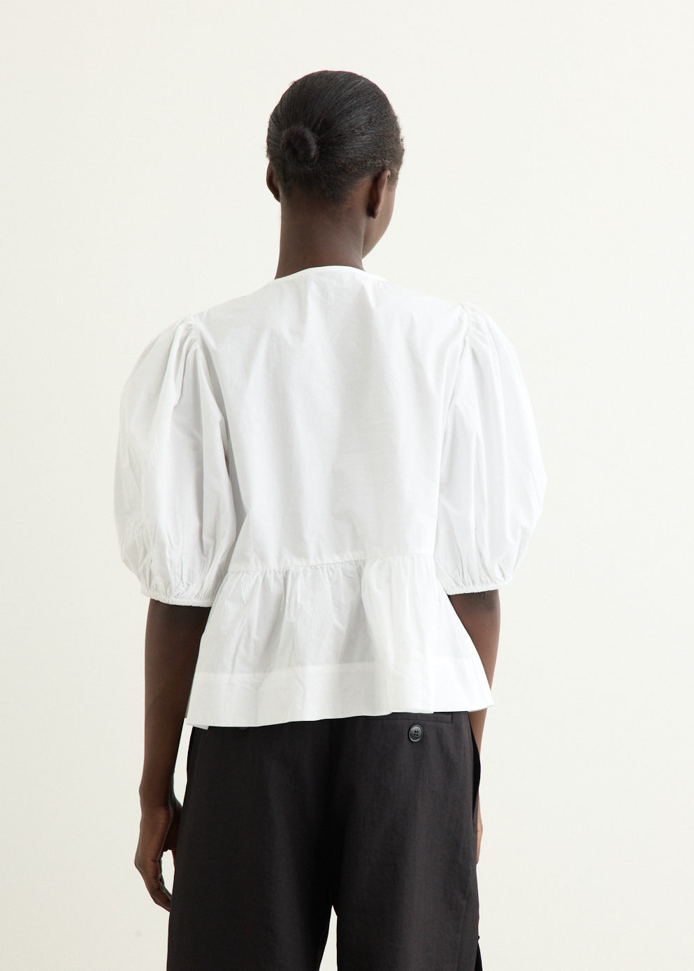 Cotton Poplin Peplum Blouse