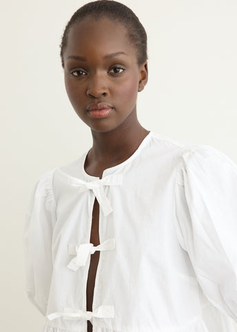 Cotton Poplin Peplum Blouse