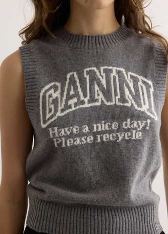 Graphic Wool Vest