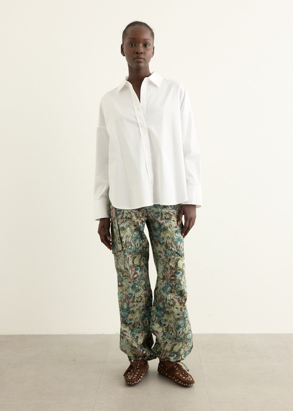 Printed Stretched Cotton Pants
