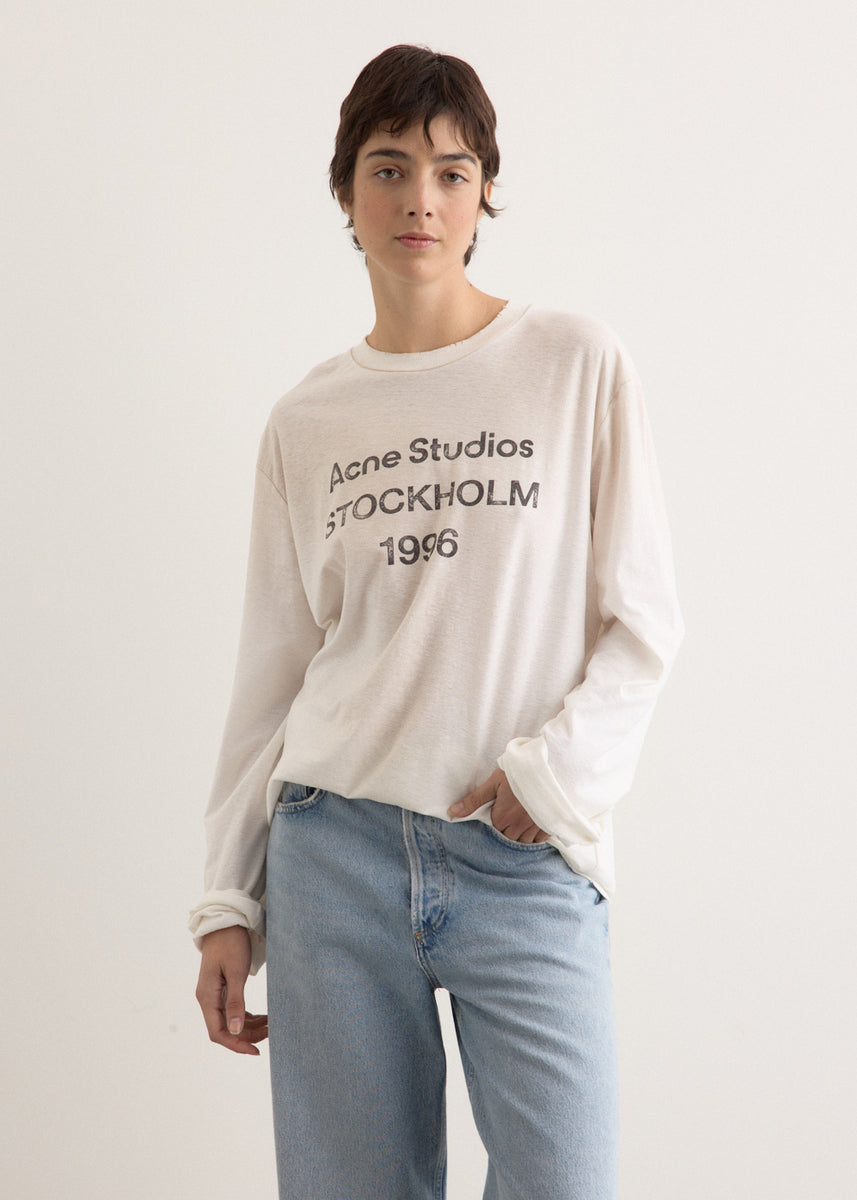 Tシャツ・カットソー Acne Studios / Edden Logo Wings Long Sleeve T-Shirt Acne Studios Edden Logo Wings Long Sleeve T-Shirt Optic