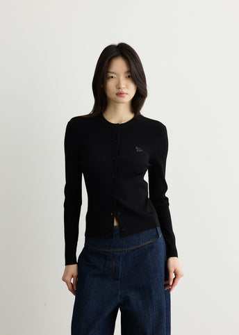 Baby Fox Pleat Rib Cardigan