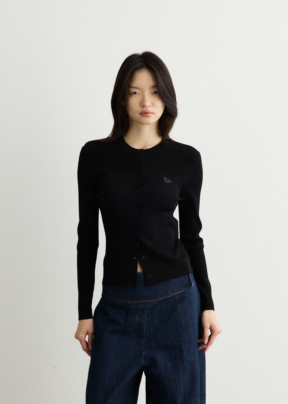 Baby Fox Pleat Rib Cardigan