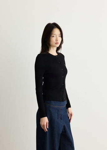 Baby Fox Pleat Rib Cardigan