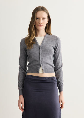 Grey Melange Cardigan
