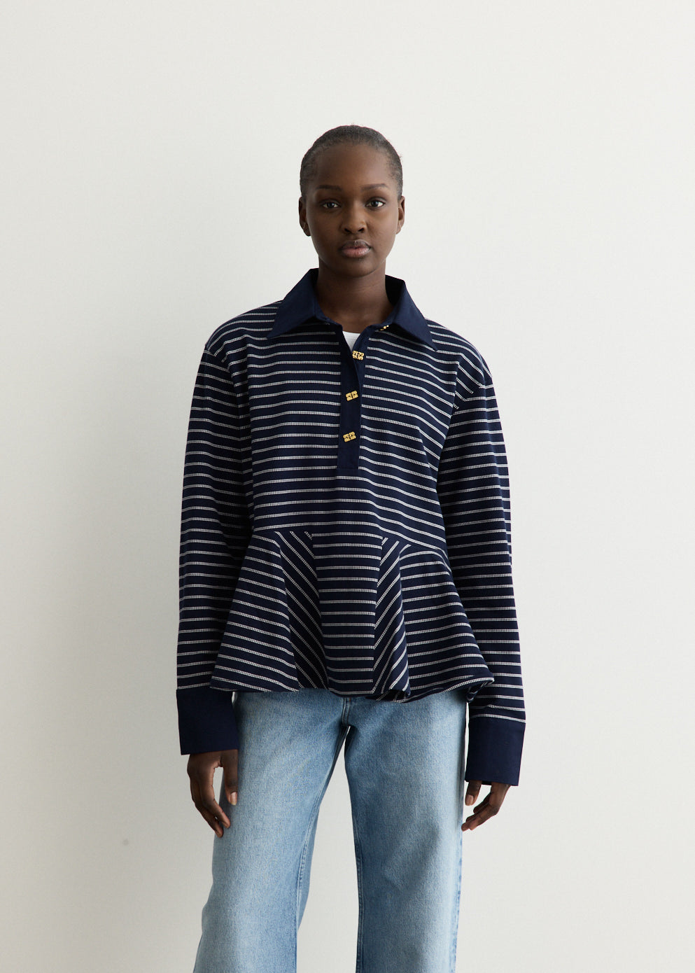 Single Pique Peplum Polo