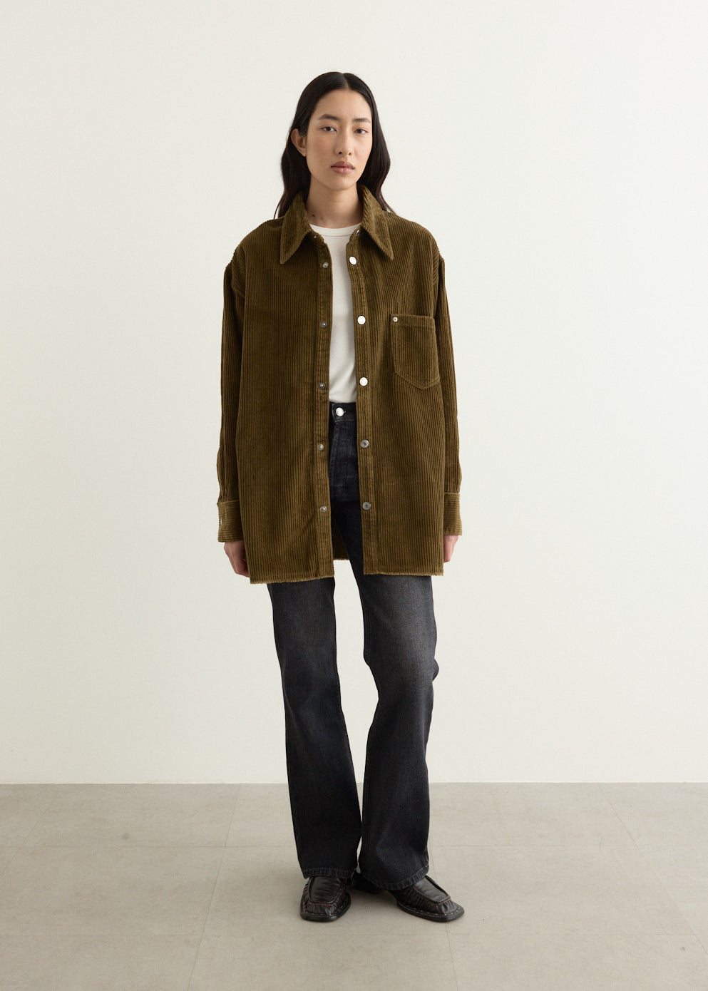 Corduroy Side Slit Overshirt