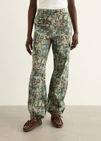 Printed Stretched Cotton Pants