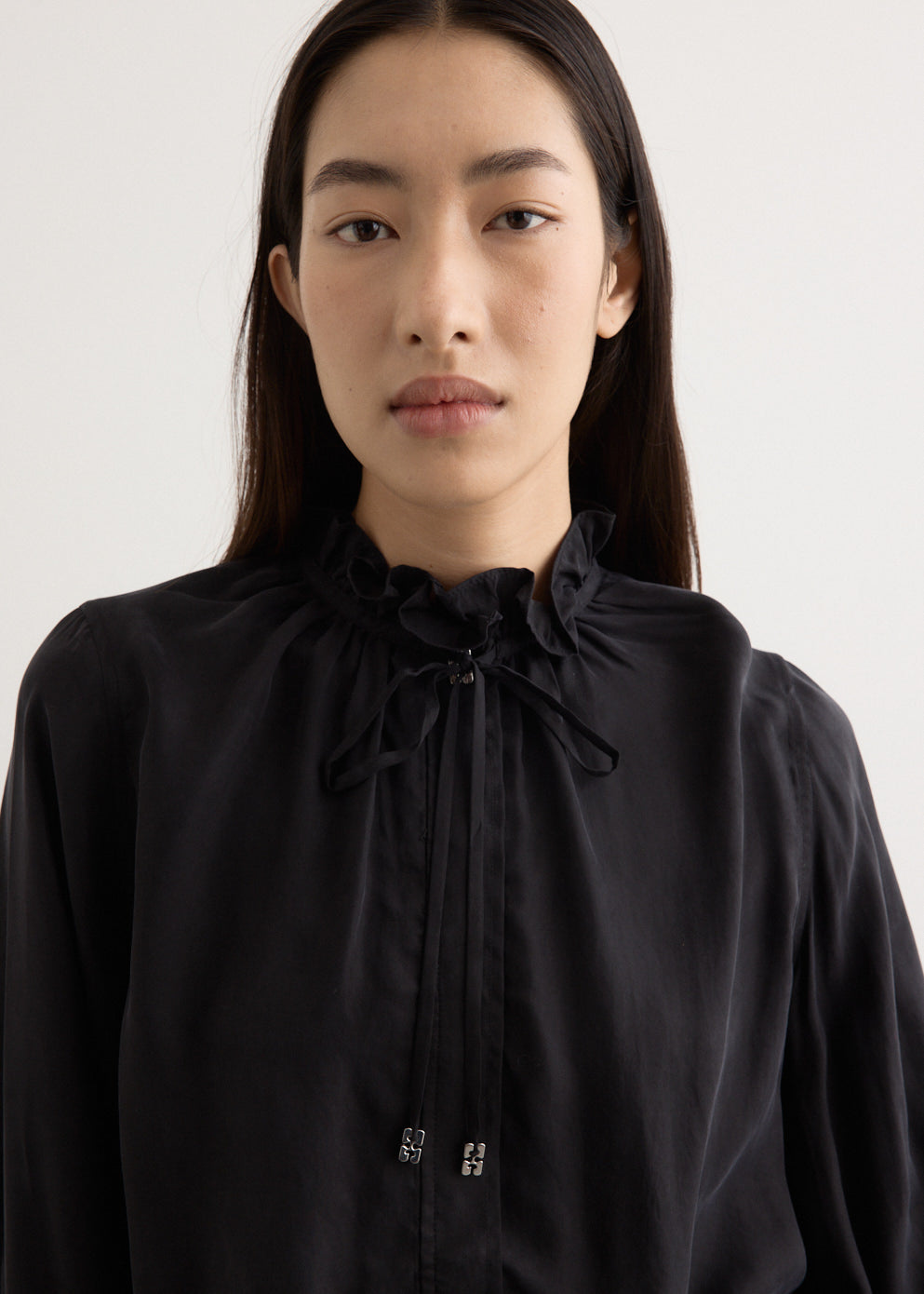Fluid Cupro Tie String Shirt