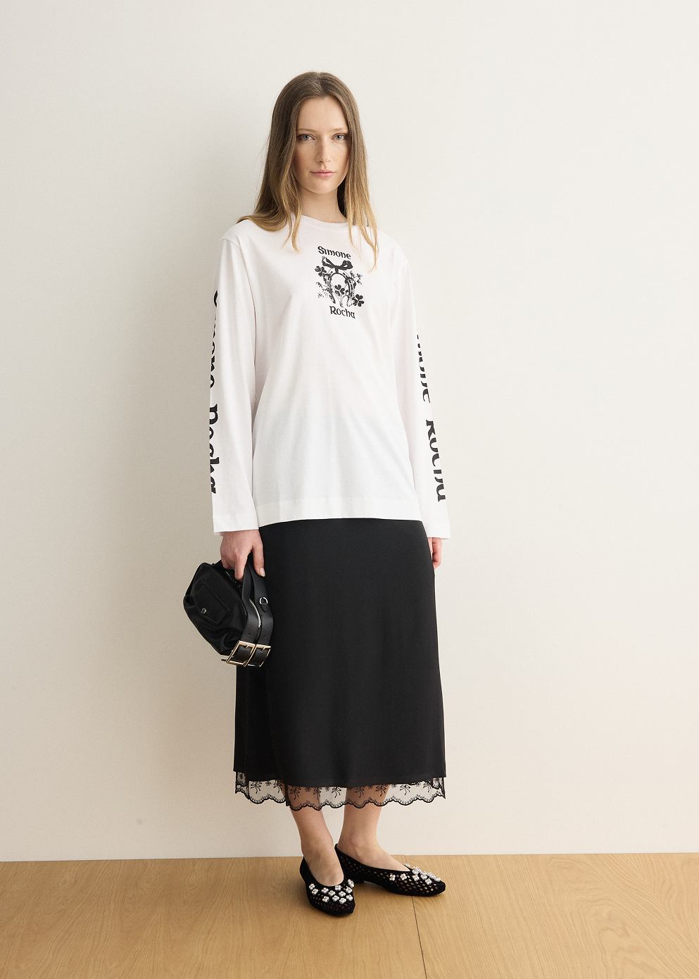 Lace Trim Negligee Skirt