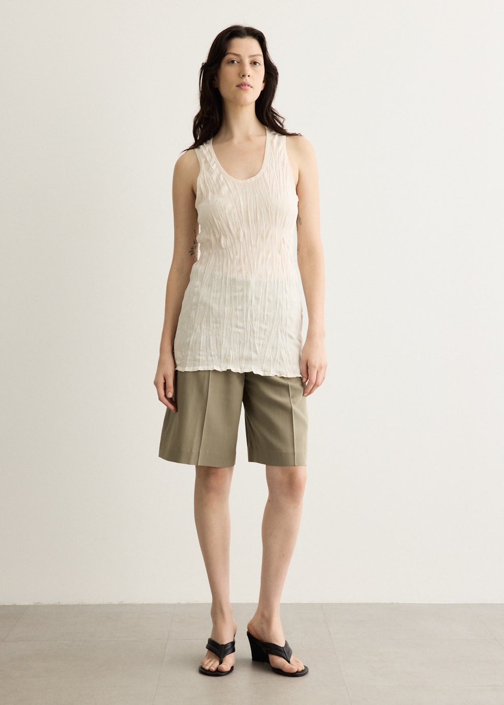 Crinkled Knit Tank