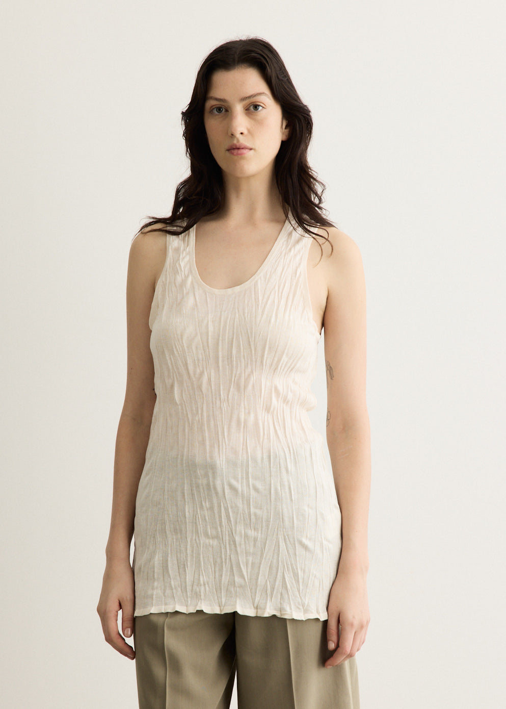 Crinkled Knit Tank