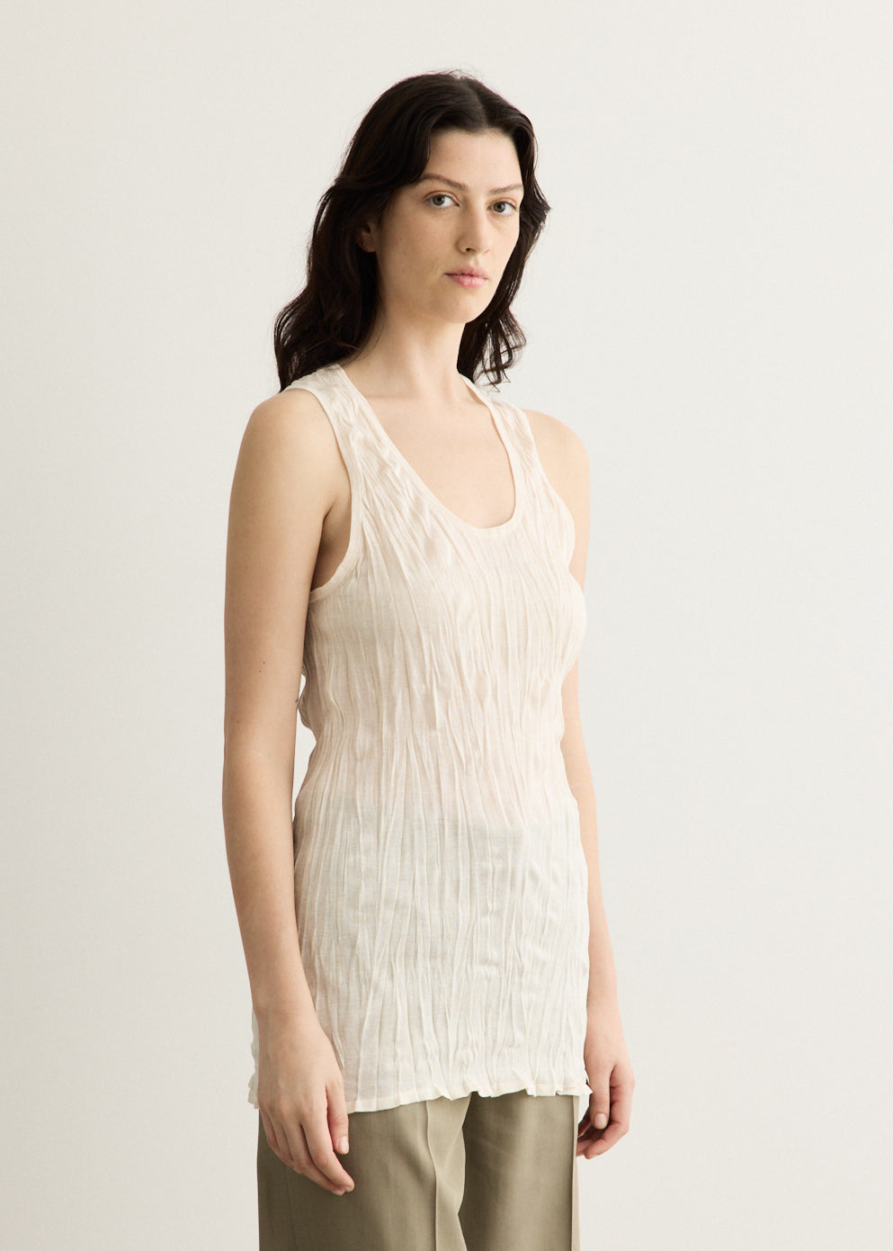 Crinkled Knit Tank