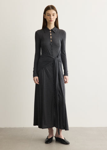 Long Sleeve Maxi Tie Dress